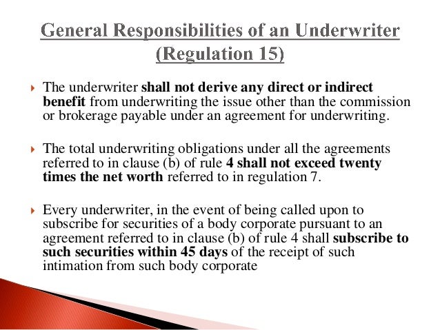 underwriting agreements types of underwriting in financial services